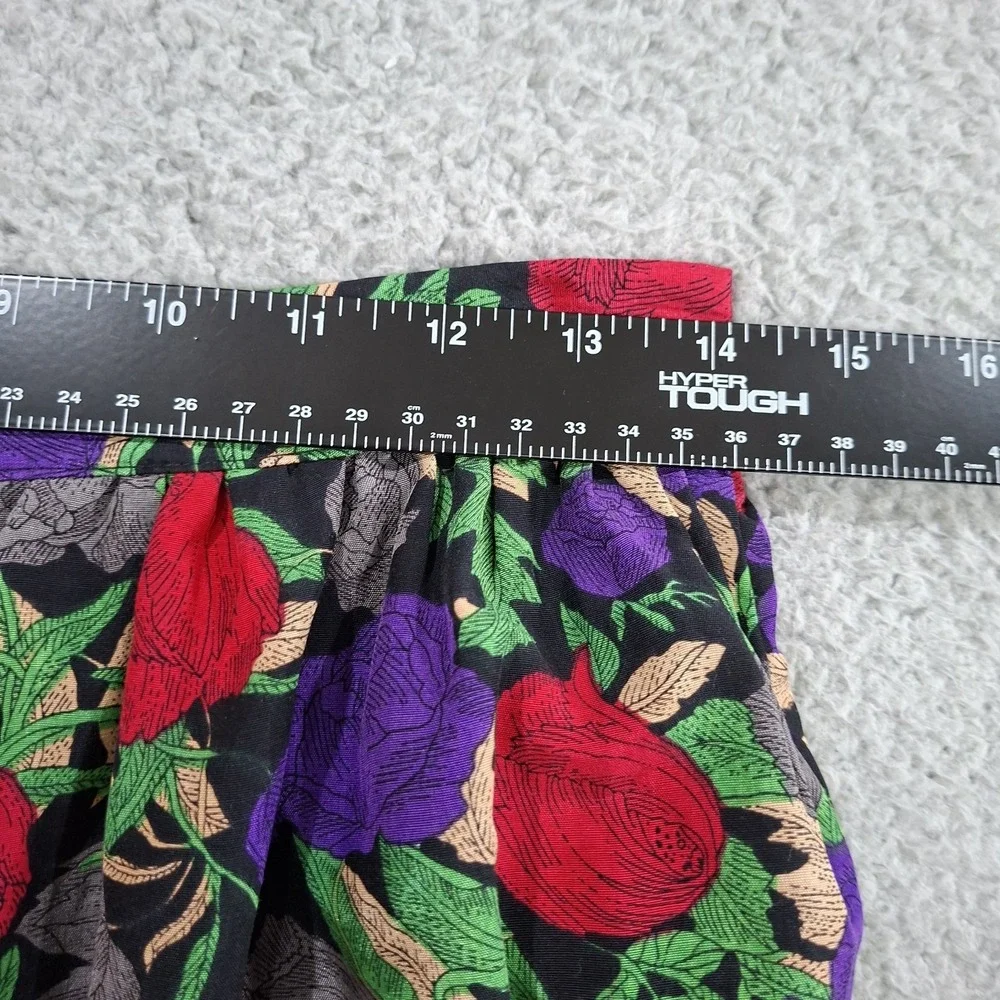 Vintage 80s Se Lah Skirt Suit 12 Bold Red Purple Floral Peplum Blazer‎ 2 Piece